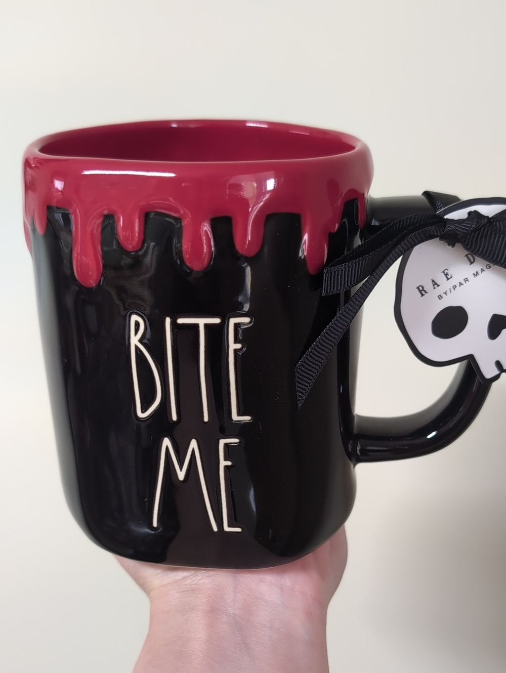 Rae Dunn BITE ME Vampire Theme Halloween Mug with Embossed Blood Drip Detail 🧛 - Picture 2 of 4